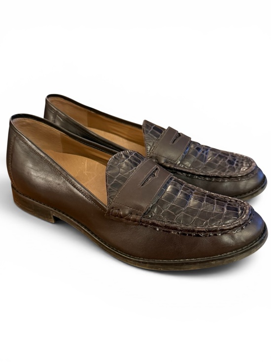 Vionic Shoes - Vionic Waverly Women’s 9 Brown Croc Embossed Leather Penny Loafers